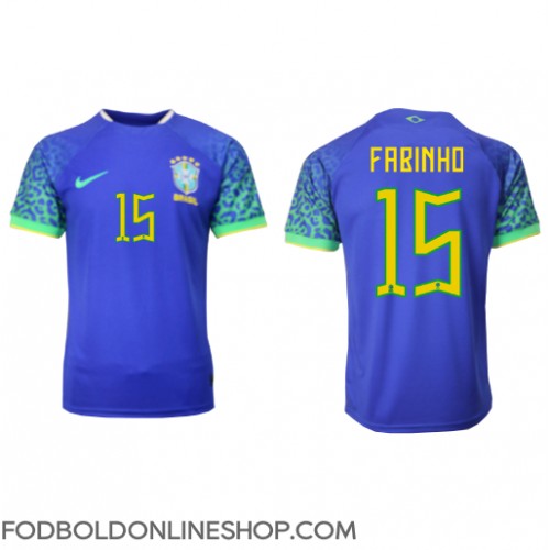 Brasilien Fabinho #15 Udebanetrøje VM 2022 Kortærmet